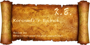 Korcsmár Bajnok névjegykártya